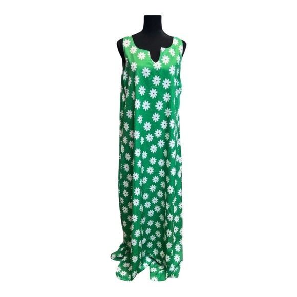 Women’s Green Floral Daisy sleeveless Maxi Dress size extra large - Picture 3 of 6